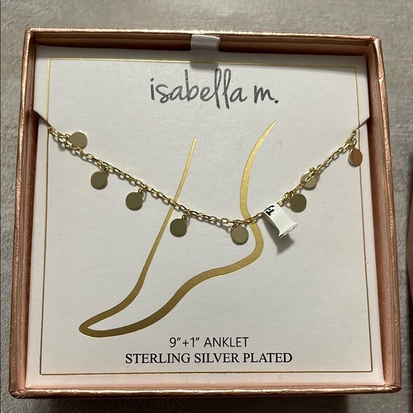 isabella m Jewelry - Abella Gold Tone Sterling Silver Plated Anklet